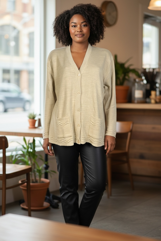 Cardigan Nel Beige vue de face