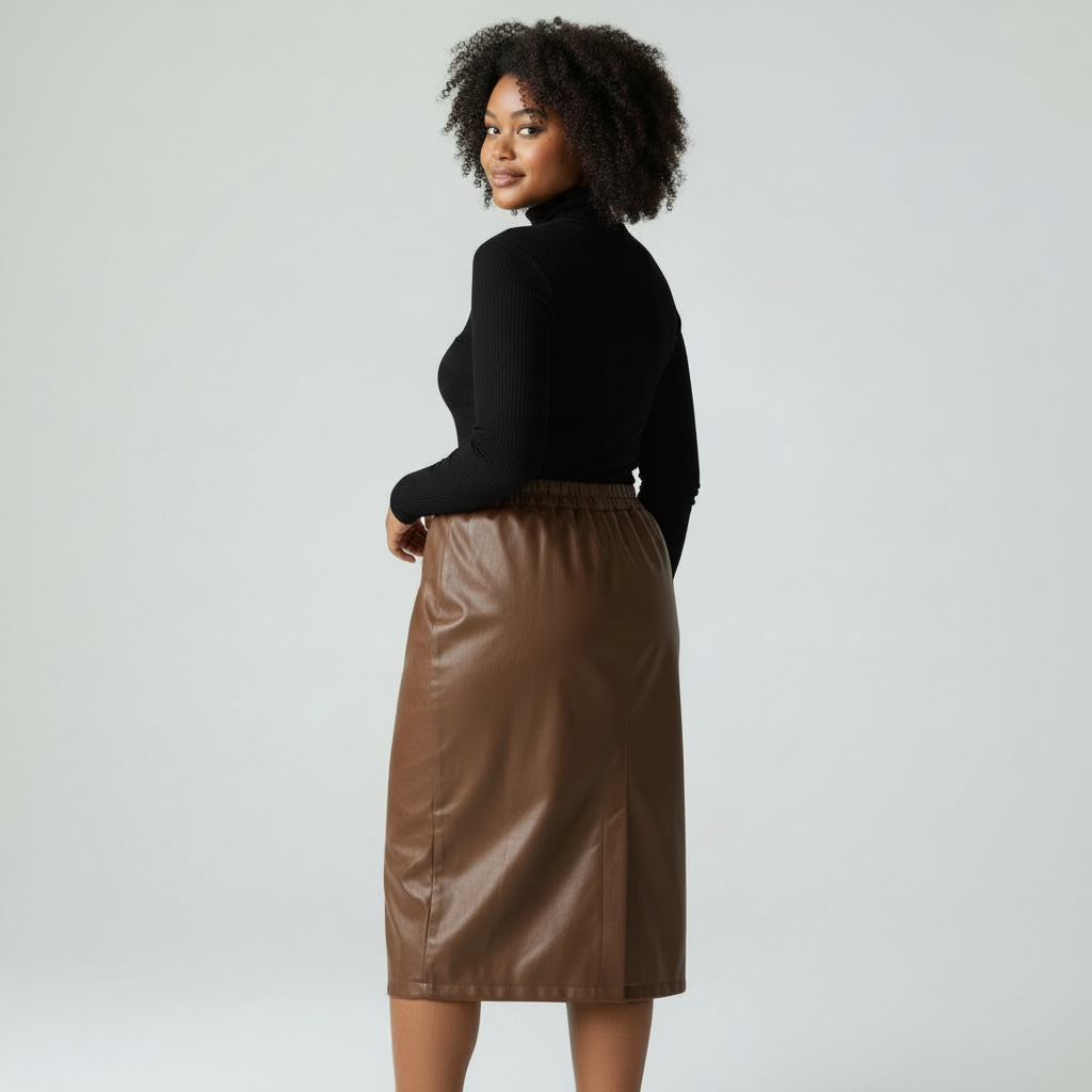 Jupe Livia Camel dos élastique