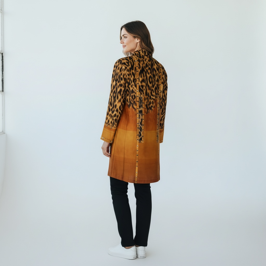 Vue arrière de la veste longue Léony