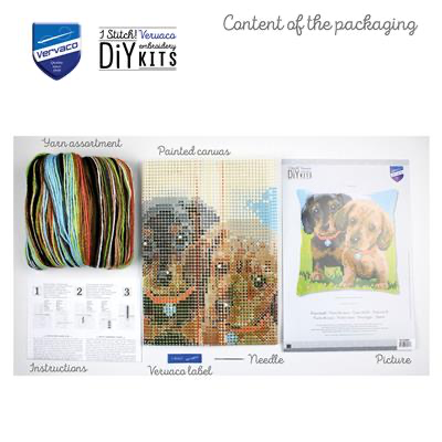 Kit au point de croix - Contenu du kit 2 chiens