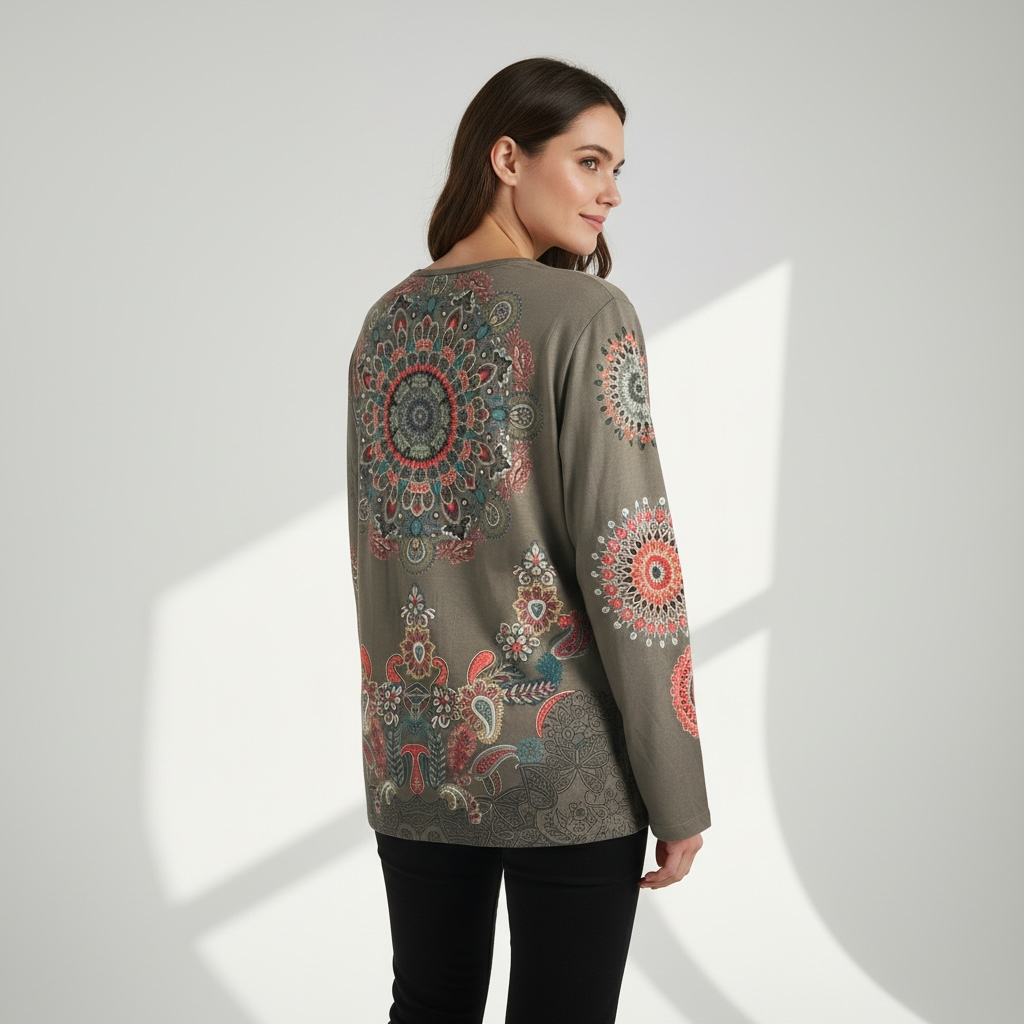 Vue Arrière de la Tunique Mandala Forêt