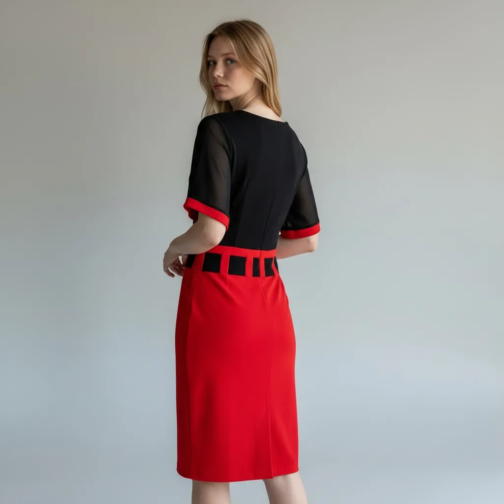 Arrière de la robe bicolore Elise