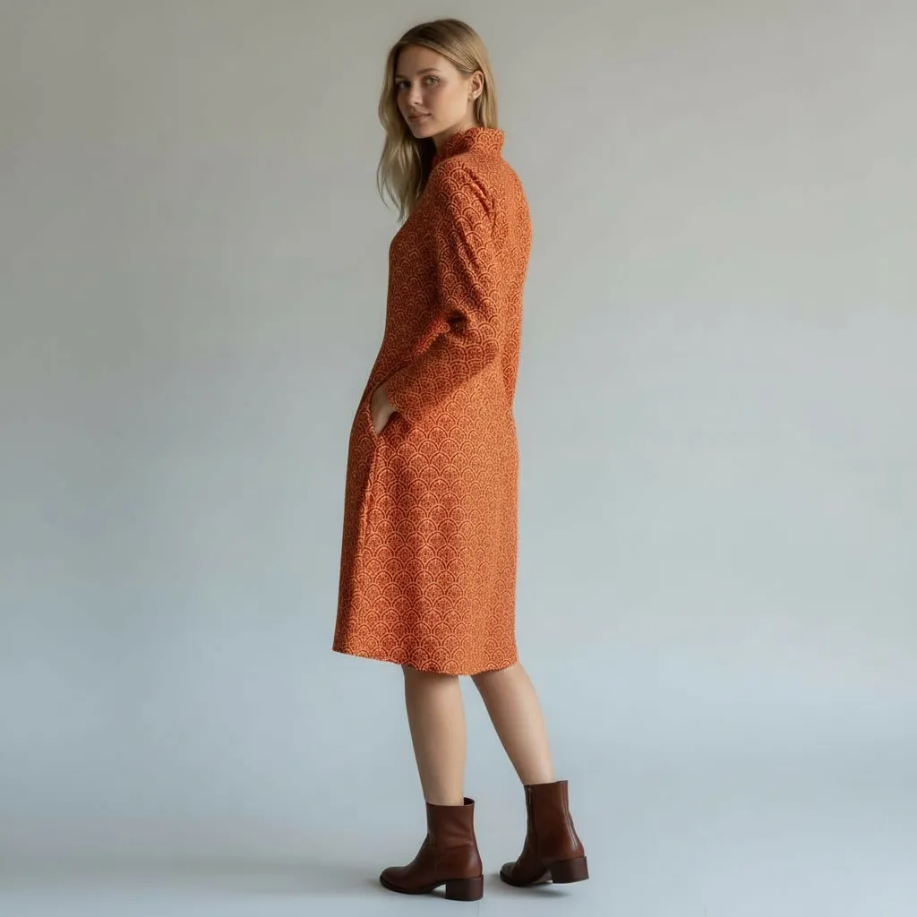 Arrière de la Robe Droite Graphique Inès