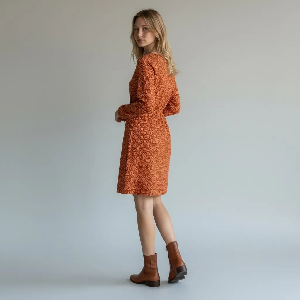 Arrière de la Robe Graphique ceinturée Inès