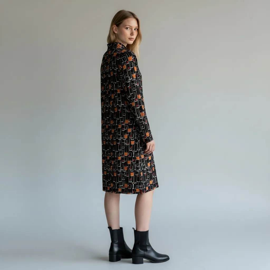 Arrière de la Robe Droite Graphique Sofia