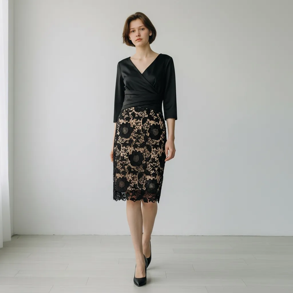 Robe Élégance Florale Noire