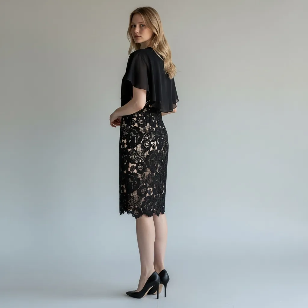 Robe Noire Dentelle Amandine