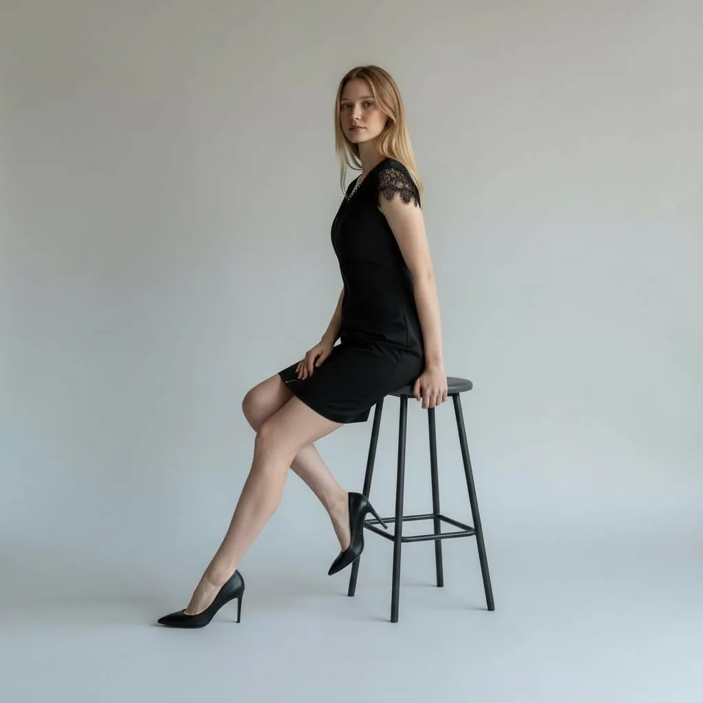 Robe Noire Rosaces Élina