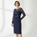Robe Marine Broderies Étoilées Sélène