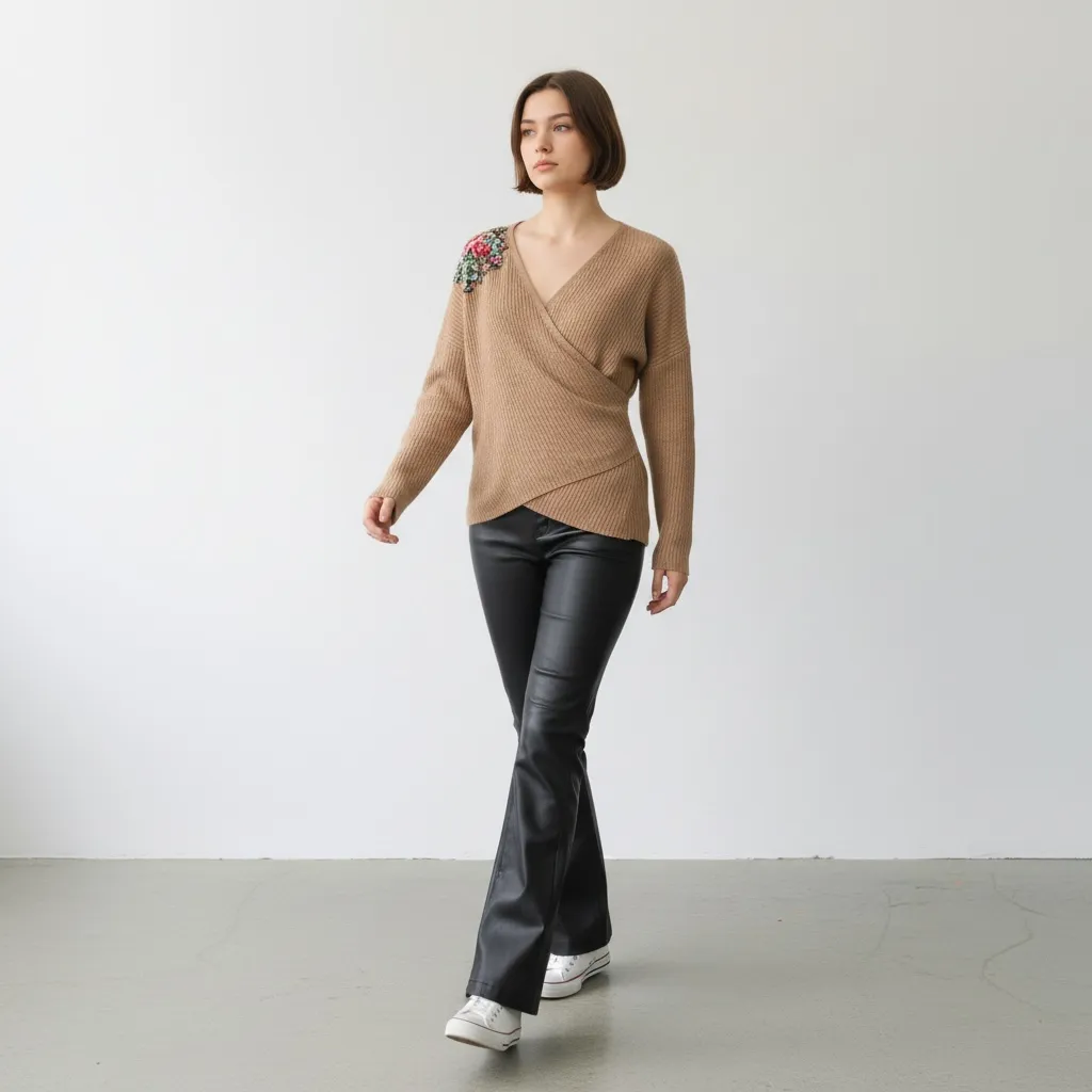 Cache Coeur Brodé Fleurs