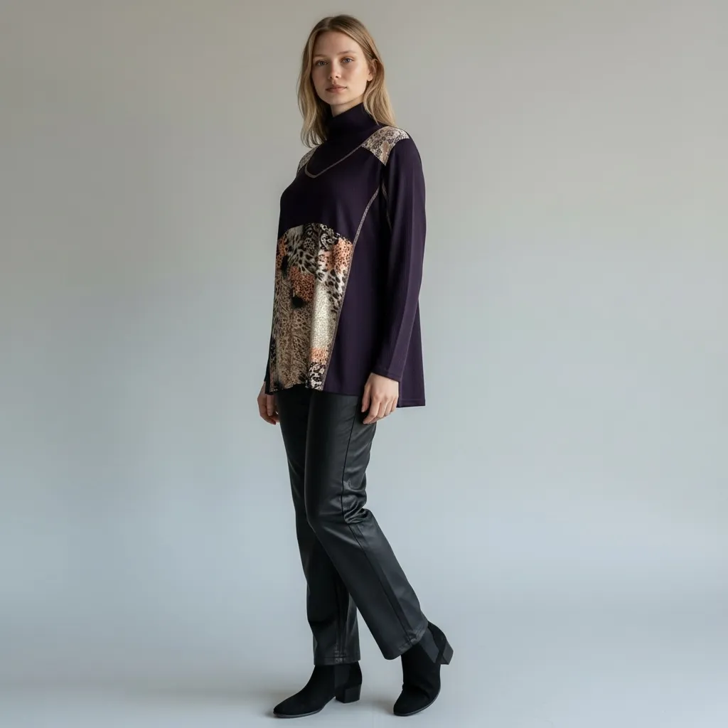 Pull Amalia Patchwork Col Montant