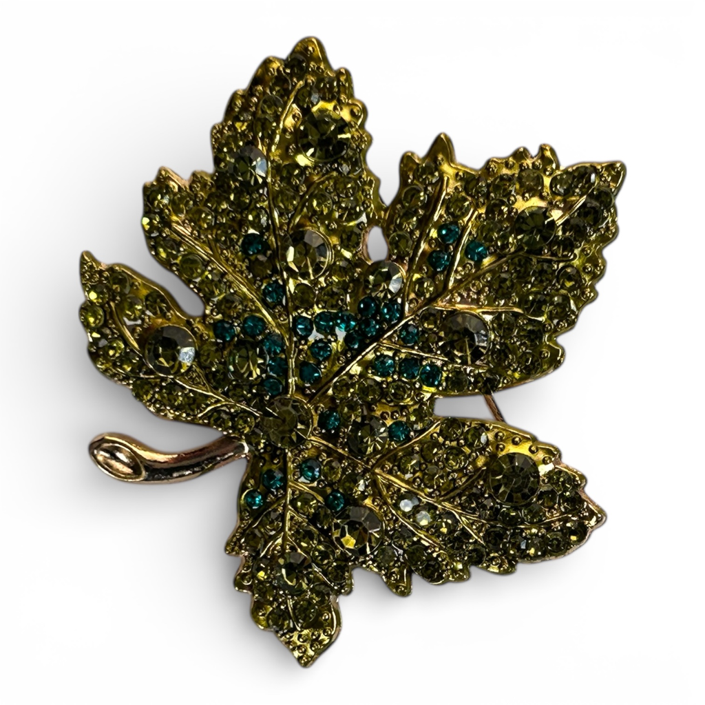 Broche Feuille verte