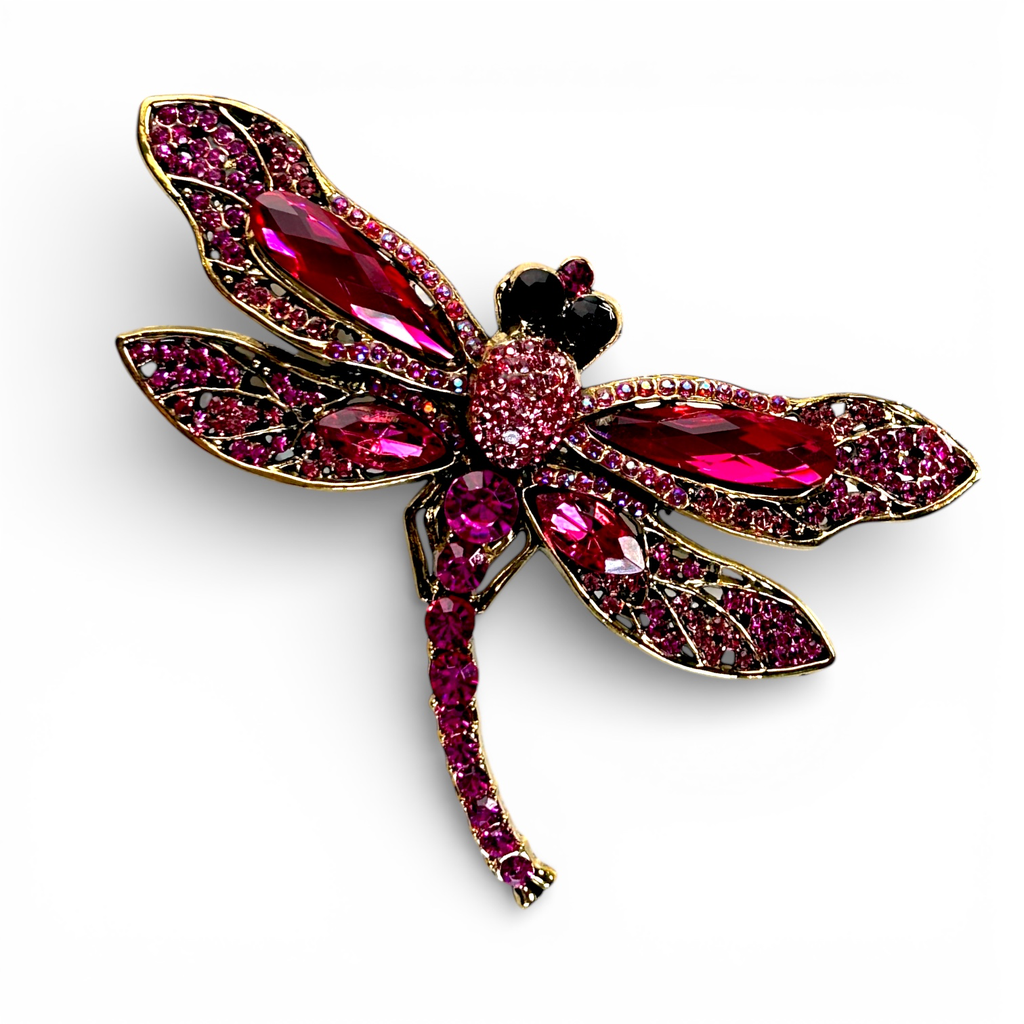 Broche Libellule fushia