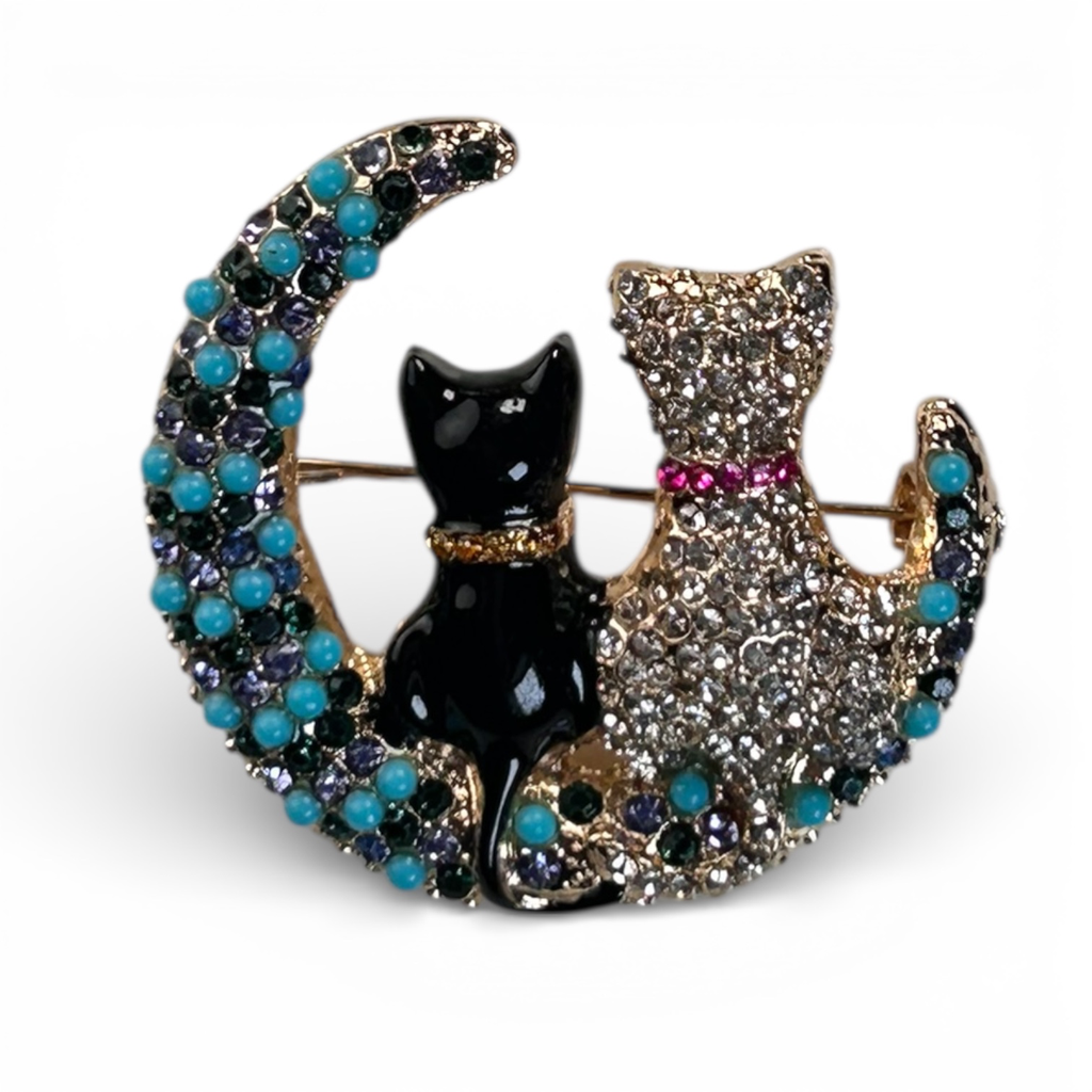 Broche Lune et Chats