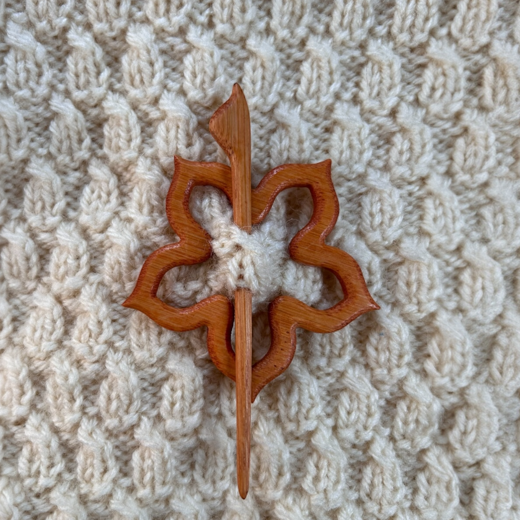 Broche Bois Fleur