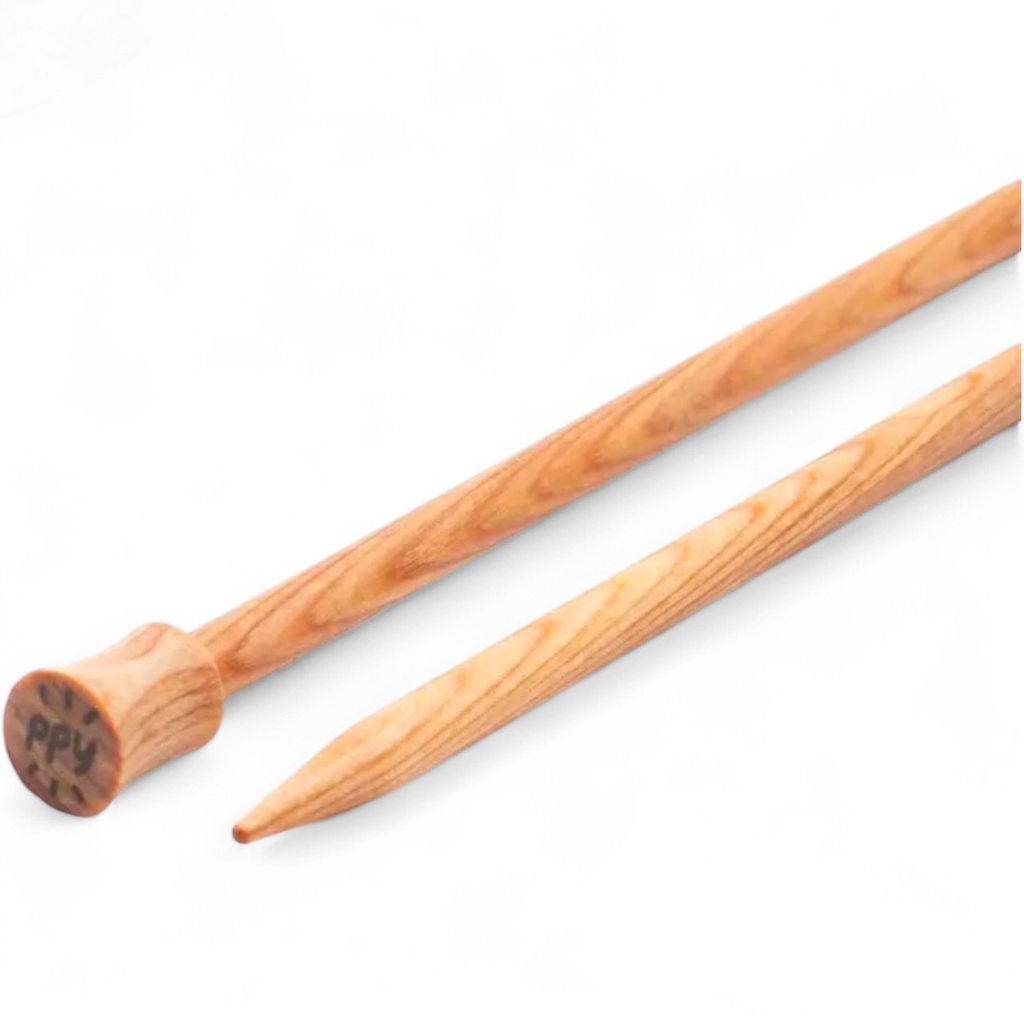 Aiguilles à tricoter 40cm en bois naturel PPY
