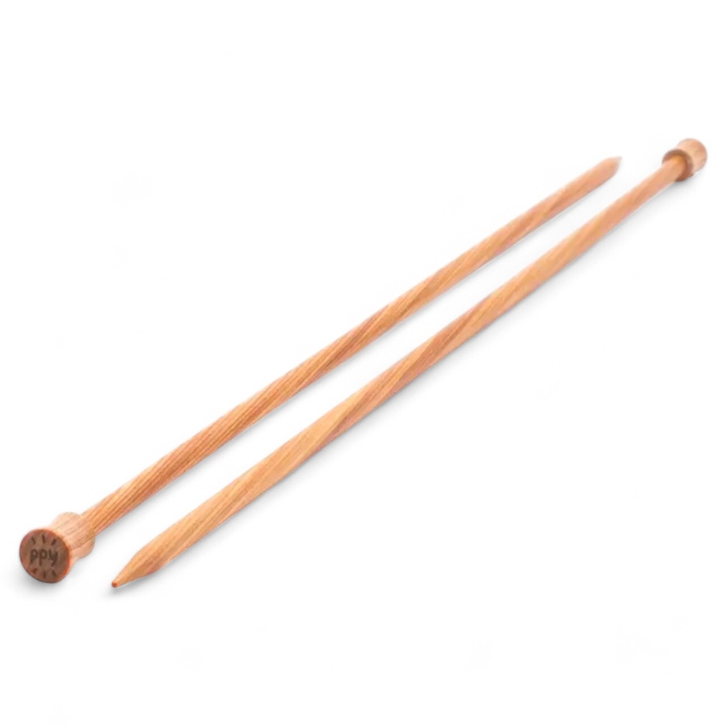 Aiguilles à tricoter 40cm en bois naturel PPY