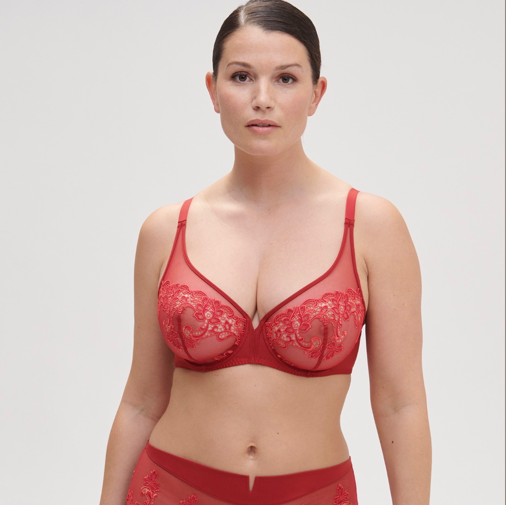 Soutien-gorge Armature décolleté plongeant Saga Simone Pérèle (Lipstick, 85/100, B)