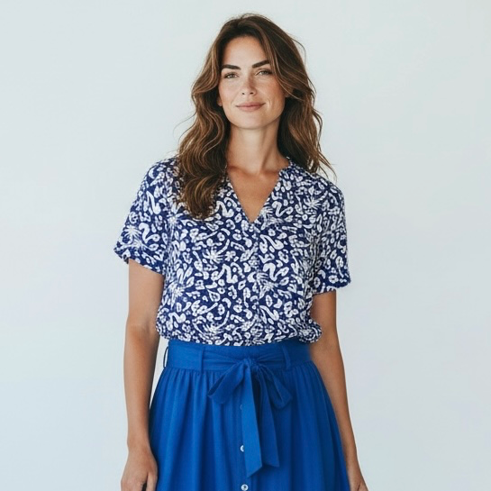 Top col V Etycarl.776 (M, Print Rosa)