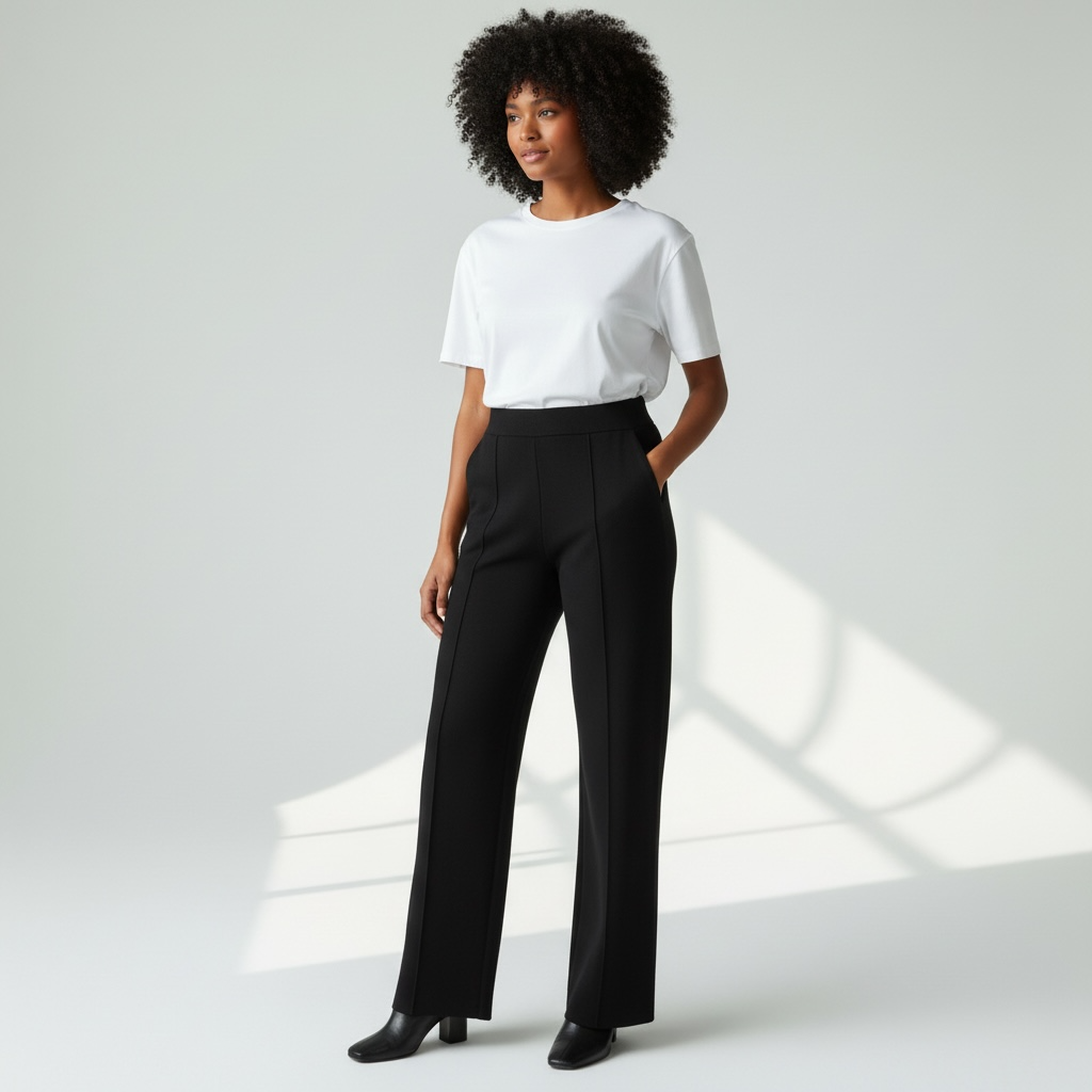 Pantalon Classique Elastiqué (50, Noir)