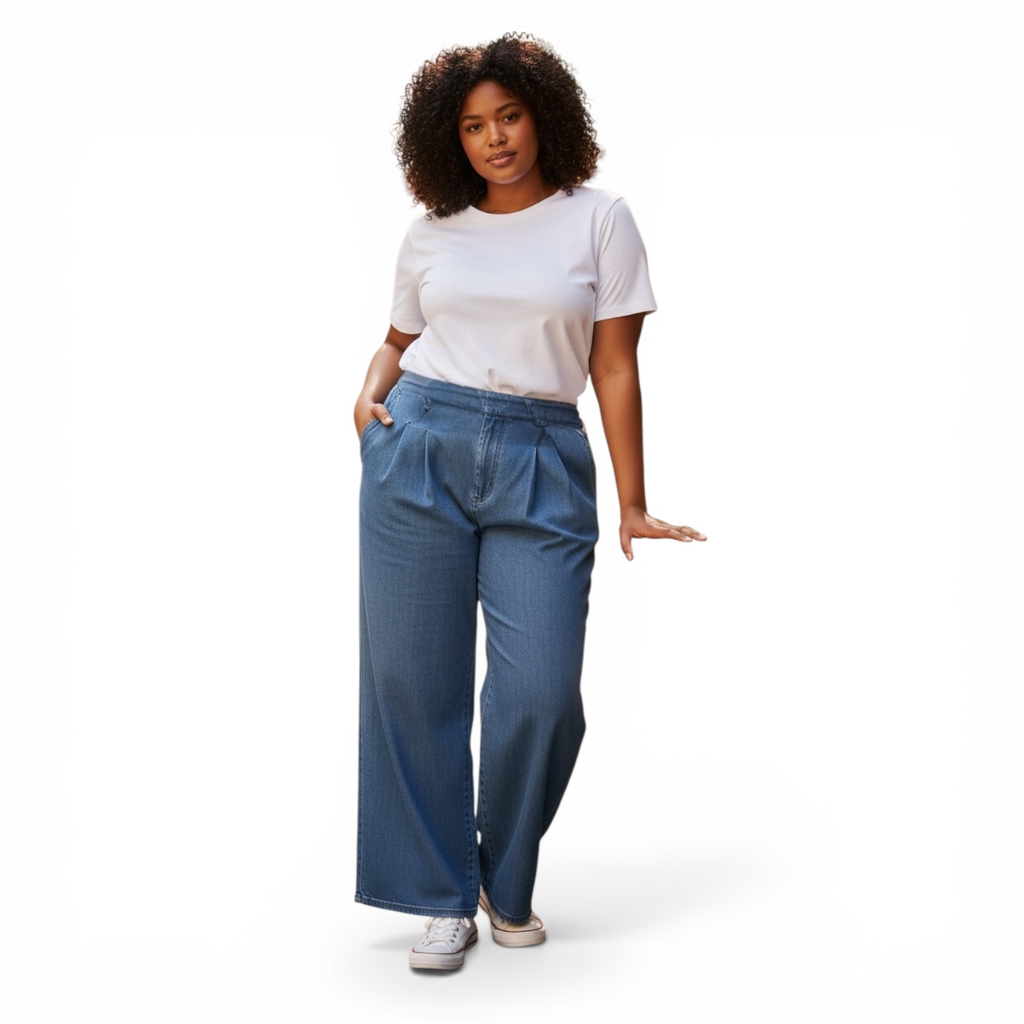 Pantalon Fluide Célina Tencel (Bleu foncé, 48)