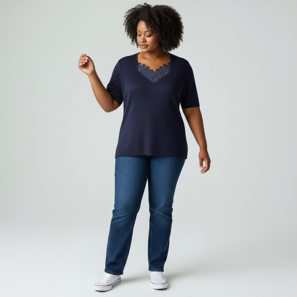 Pull Fiori Manches courtes (46/48, Marine)