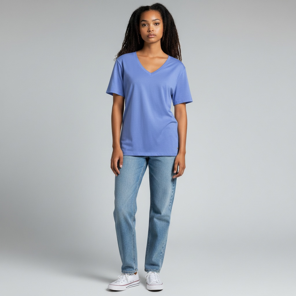 T-shirt V C'est Beau La Vie (00, Saphir)