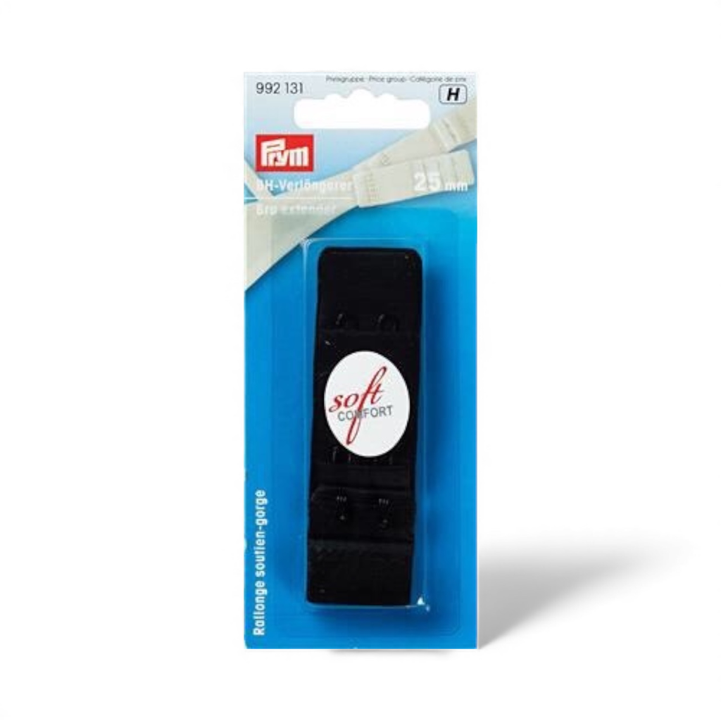 Rallonge pour soutien-gorge 25 mm à 2 agrafes Prym (Noir)