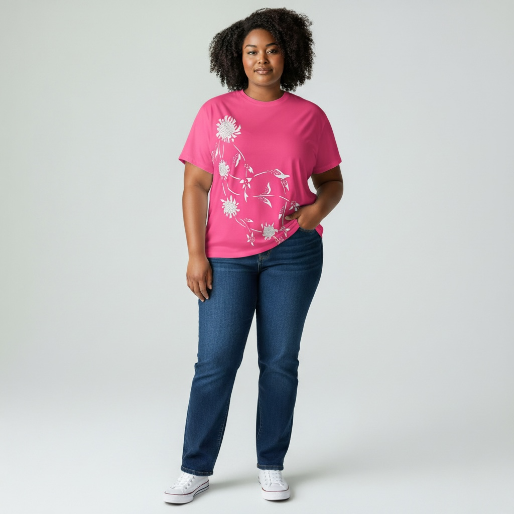 T-shirt Fleur Précieuse Casamia (Fushia, SM)