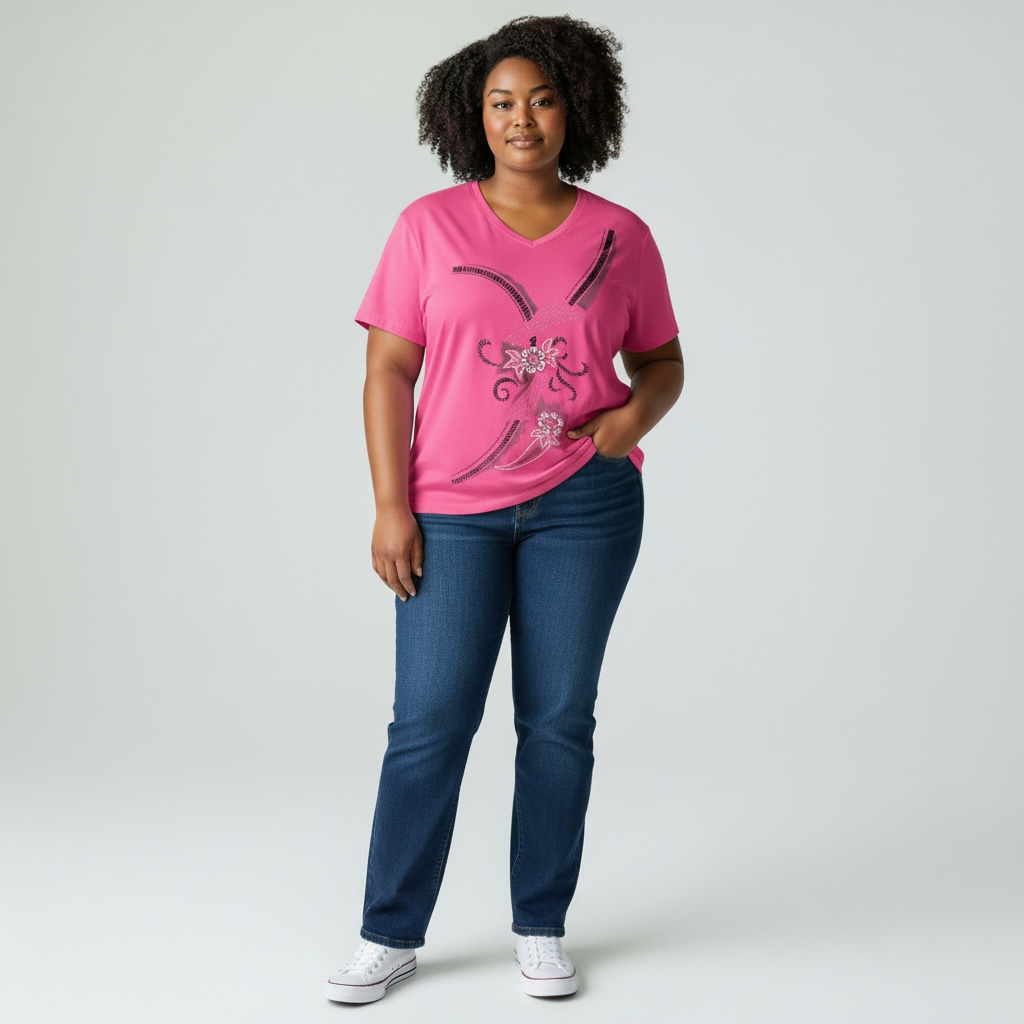 T-shirt Eclat Grafique Casamia (Fushia, SM)