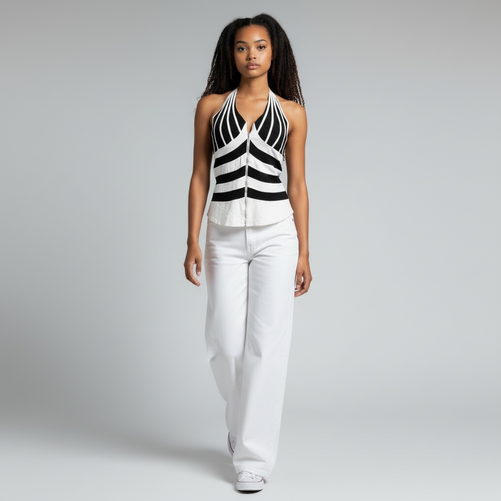 Bustier Dos Nu Black And White (M)
