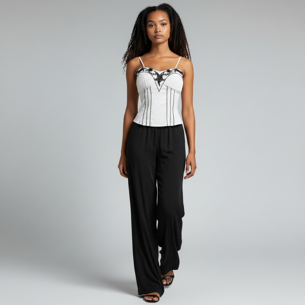 Bustier Arabesque White Black