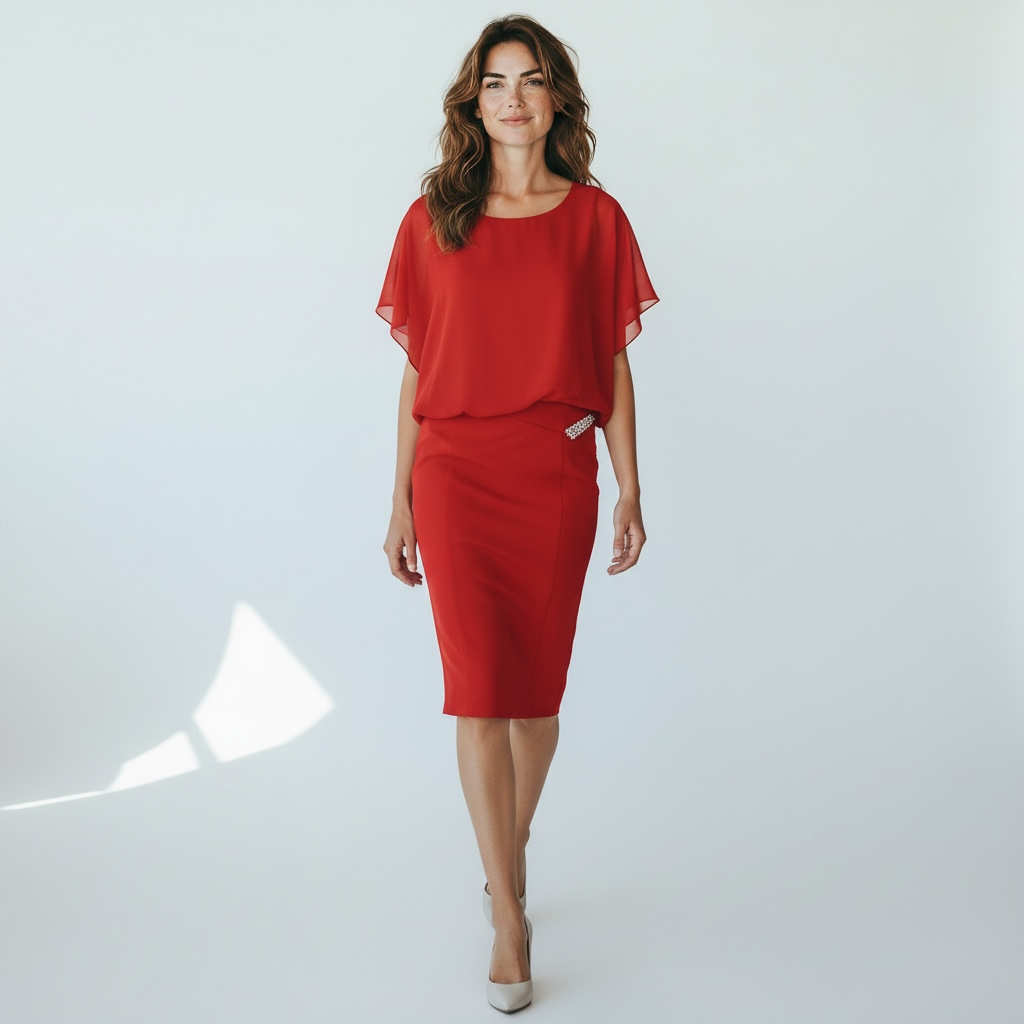 Robe Allure Chic (Rouge, 48)