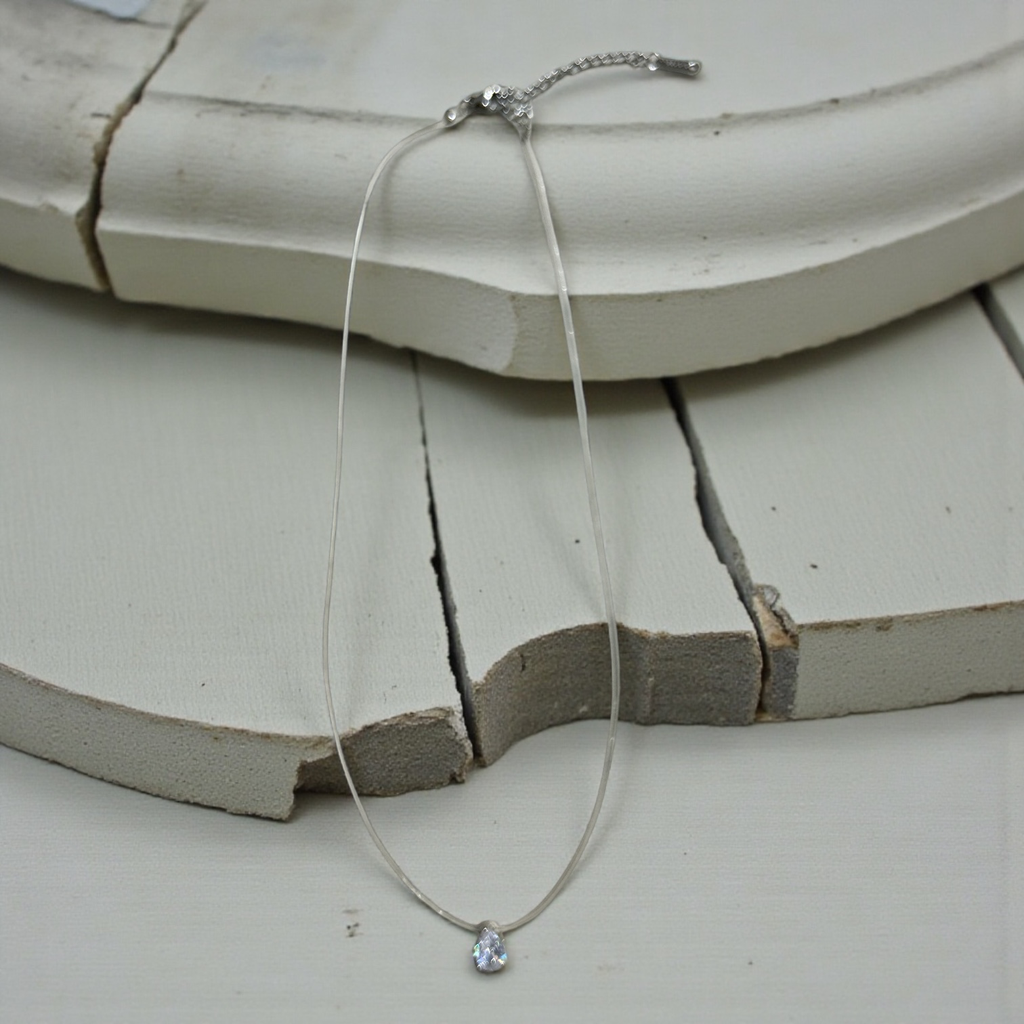 Collier minimaliste Goutte de Lune (Argent)