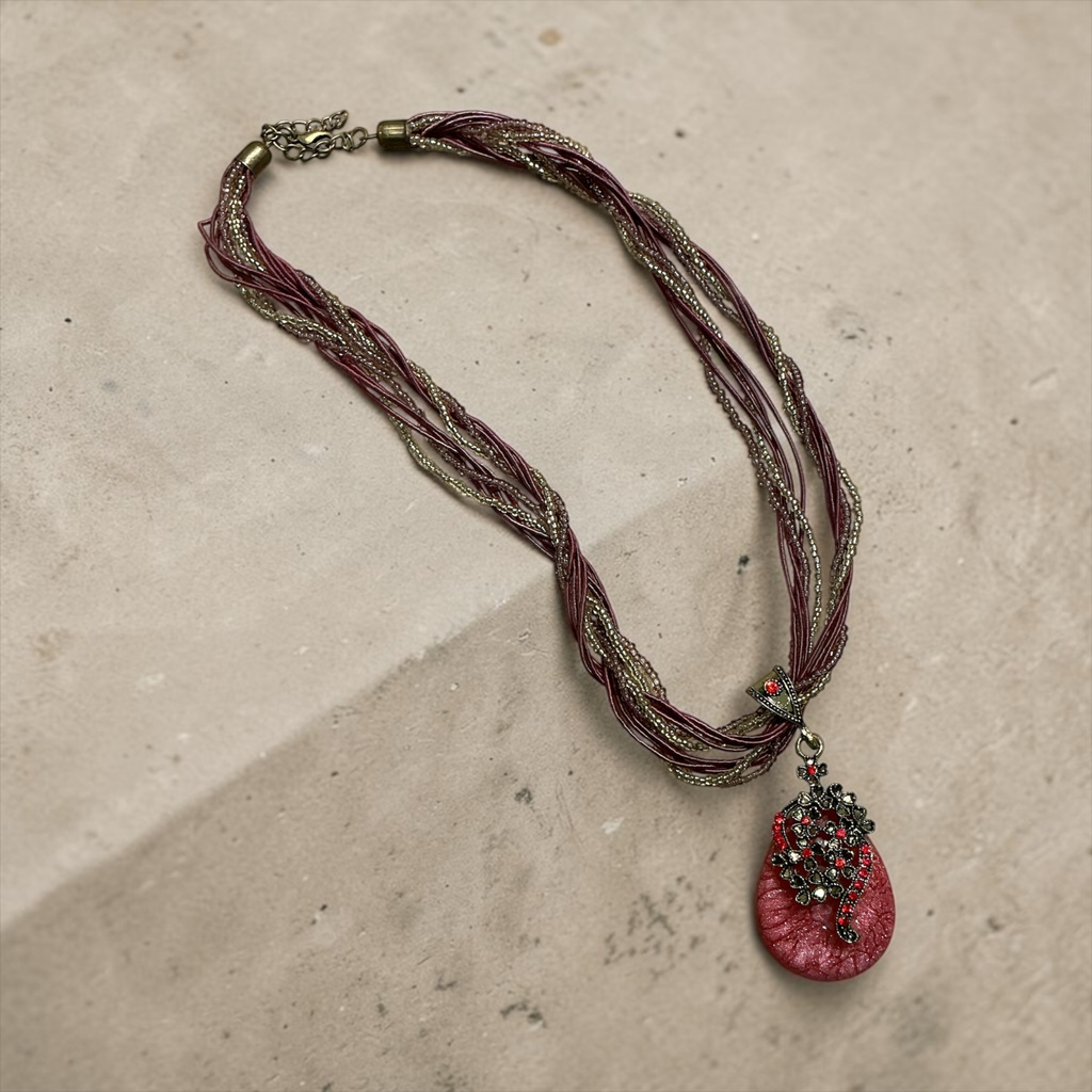 Collier ras-de-cou Rubis Bohème