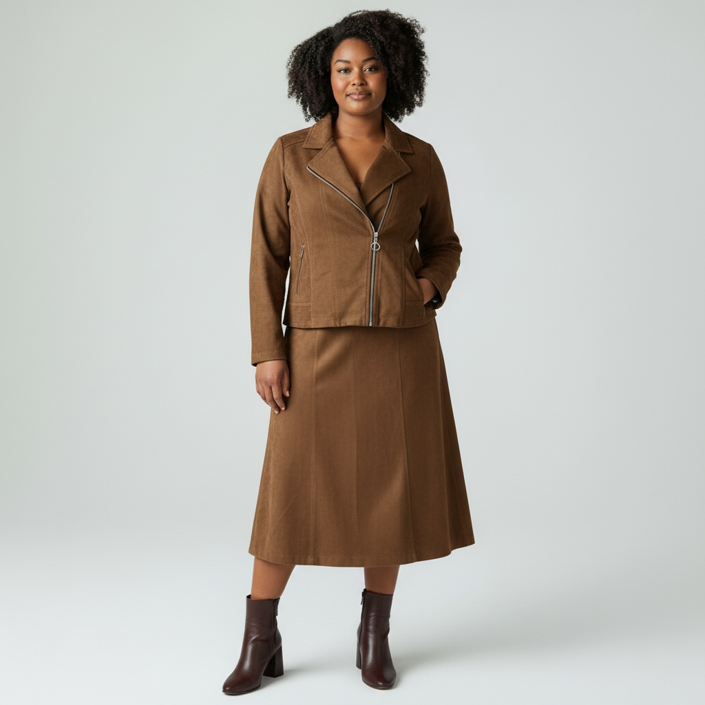 Veste Suède Clara Style Perfecto ALC diffusion (Noir, 46/48)