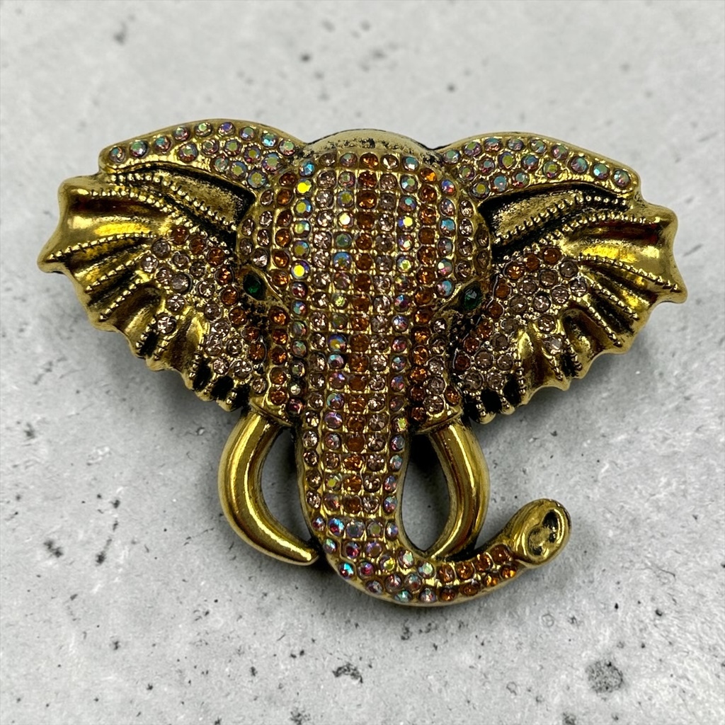 Broche Éléphant Majestueux (Doré)