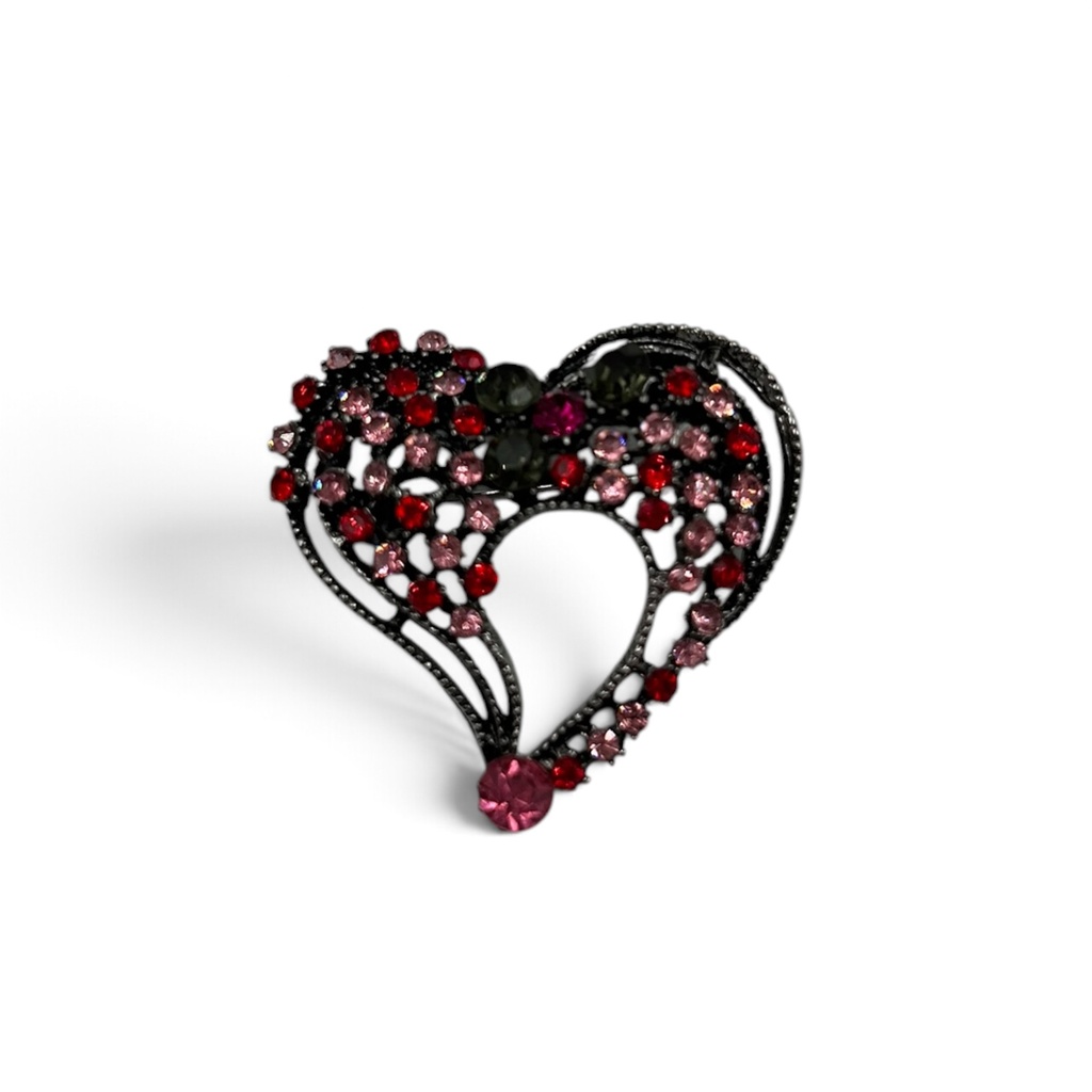 Broche Coeur en strass Elégance et Romantisme