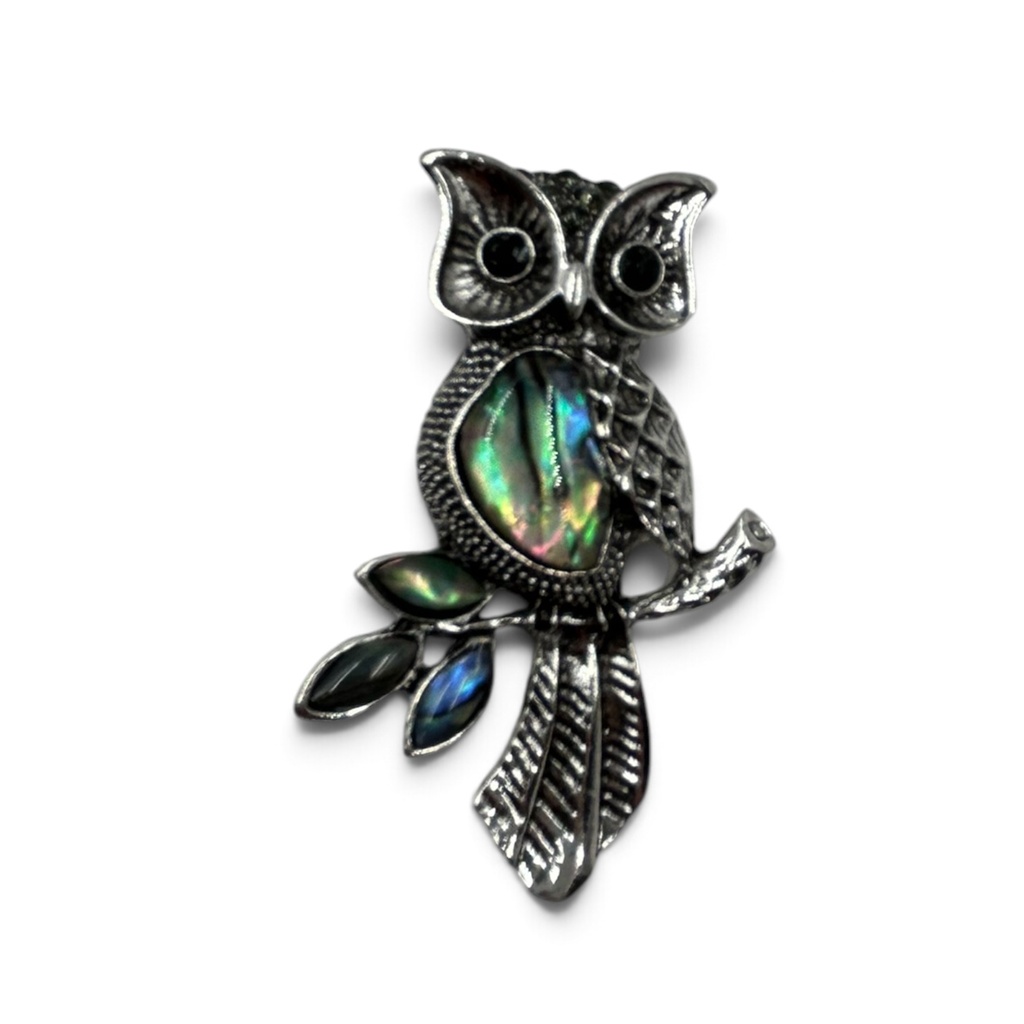Broche Hibou en nacre Charme - Elégance
