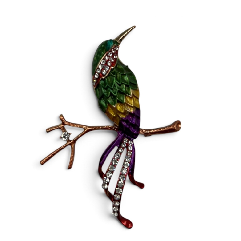 Broche Oiseau du Paradis Strass