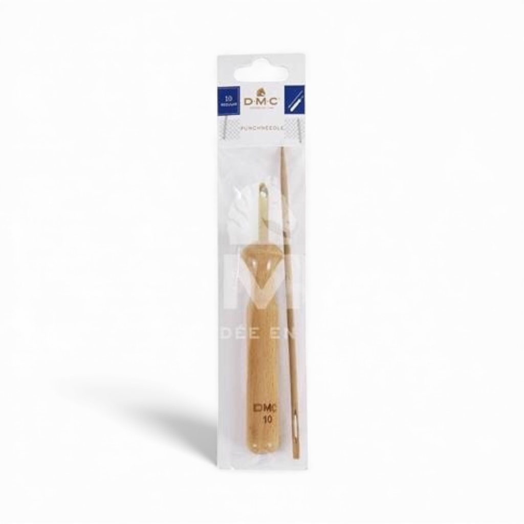 Aiguille punch et aiguille laine en bois