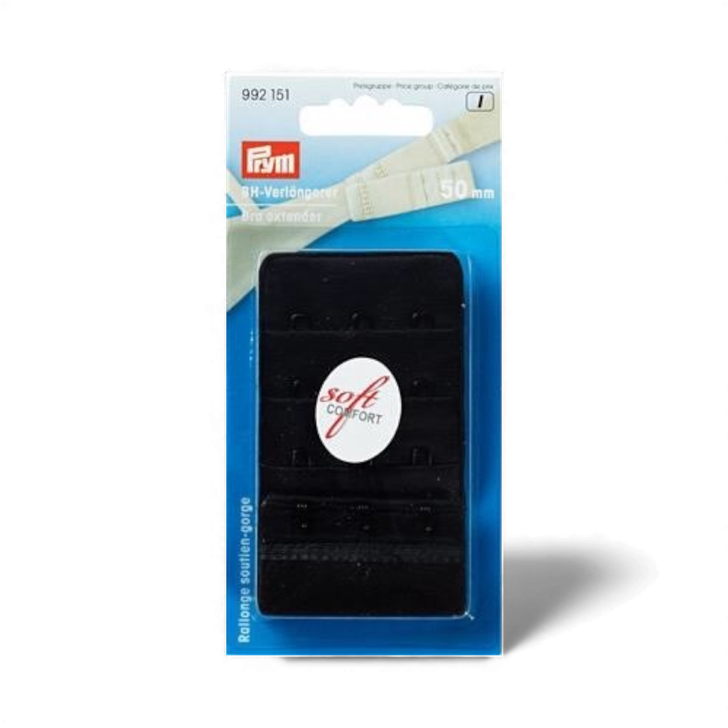 Rallonge à 3 agrafes pour soutien-gorge 50 mm (Noir)