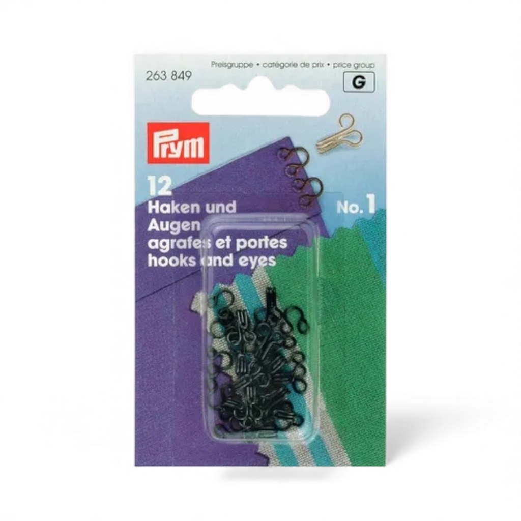 12 Agrafes et portes n°1 Prym  (Noir)