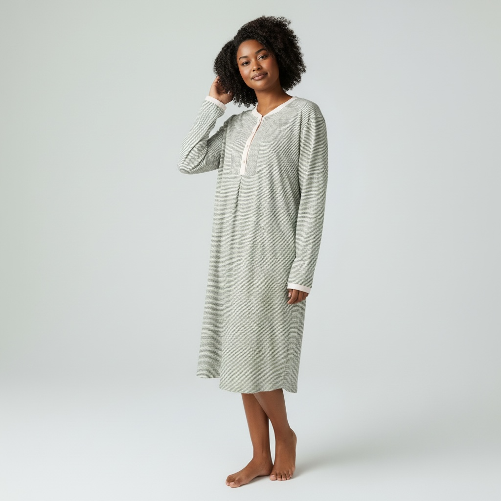 [45 11 006-46] Robe de nuit rayures Ringella (46 EU)