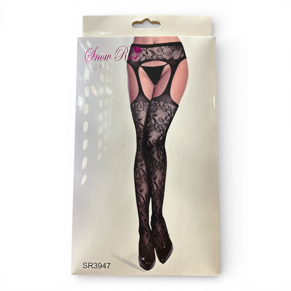 Collants porte-jarretelles fantaisie résille