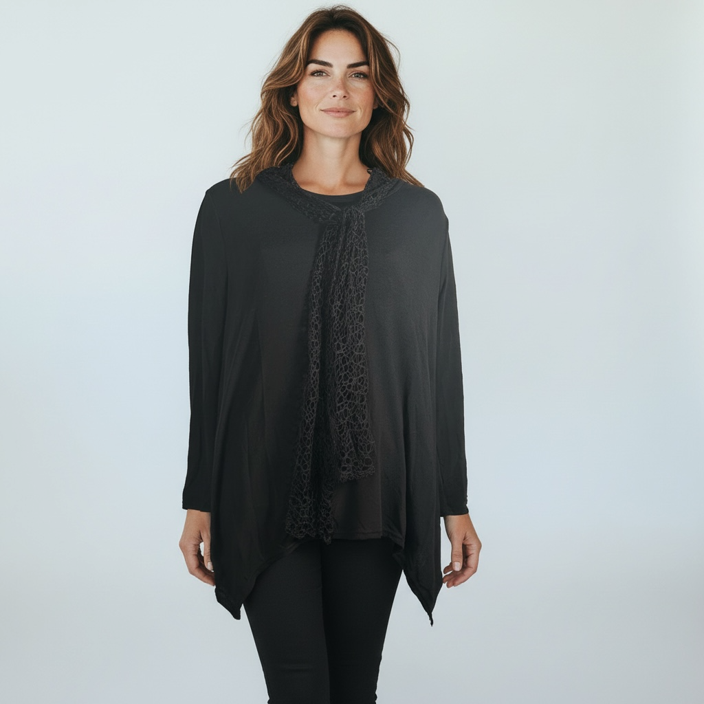 Tunique Élégance (XL, Noir)