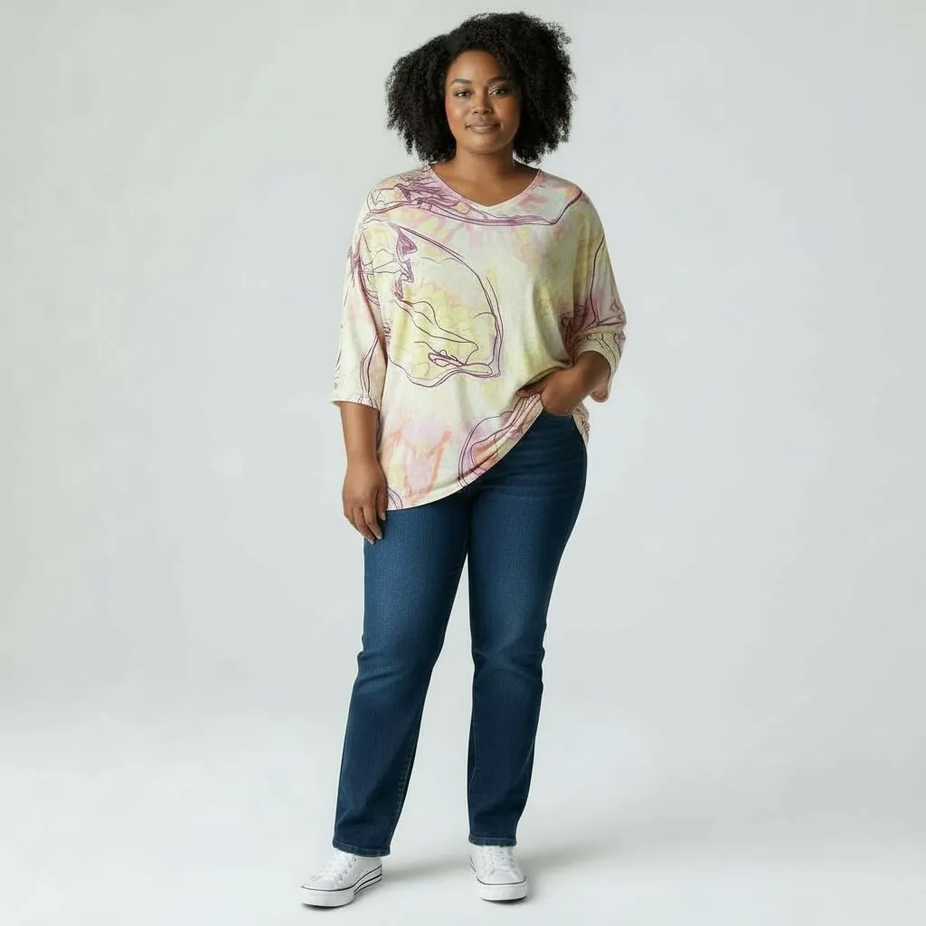 Tunique Aquarelle Iris Oversized