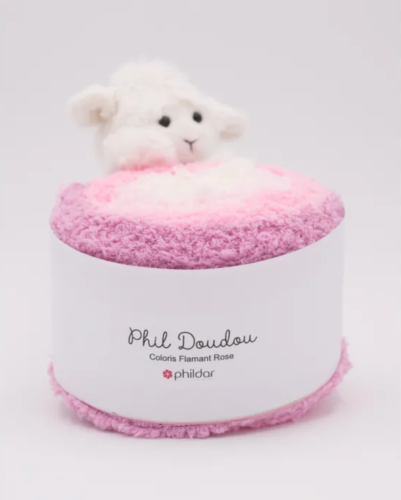 Phildar Phil Doudou et couverture (Flament rose)