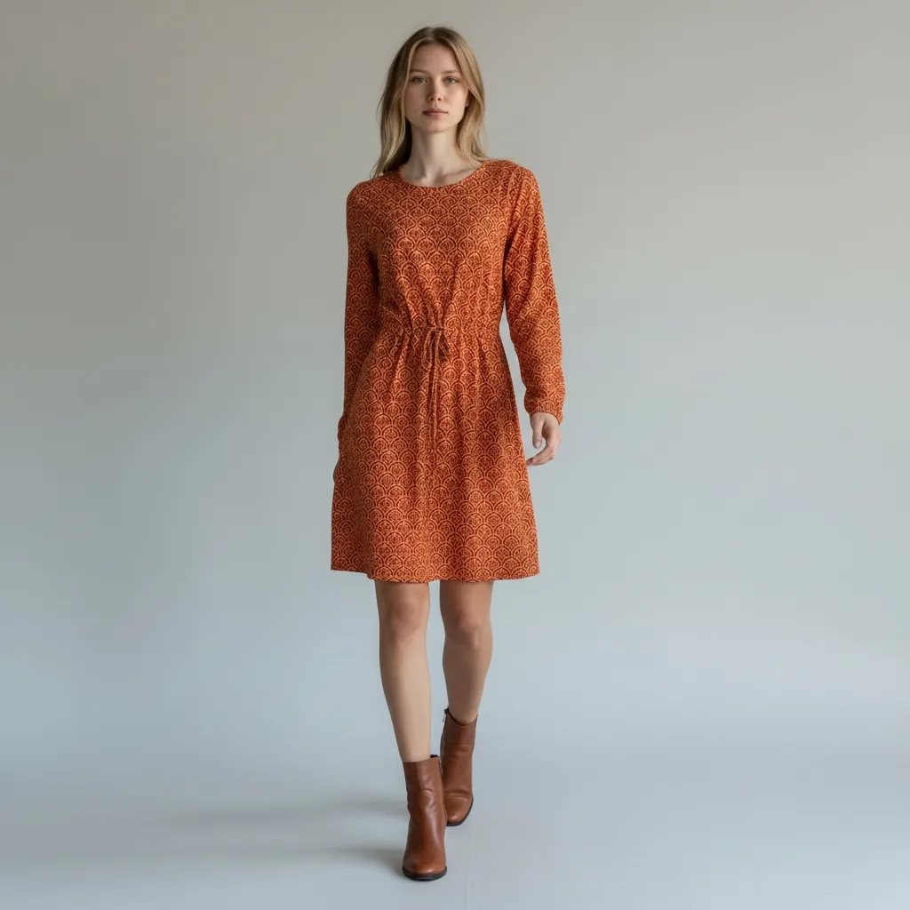 Robe Graphique ceinturée Inès (M)