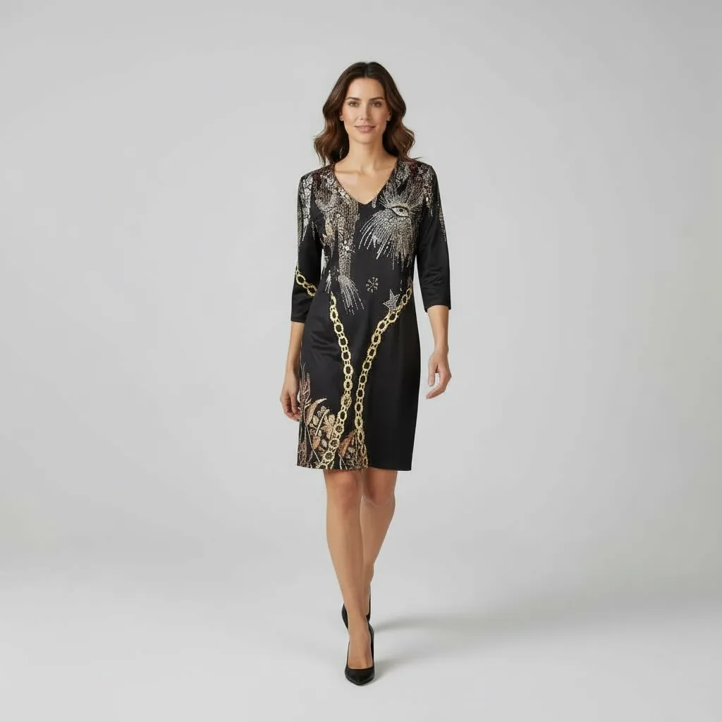 Robe Imprimée Ornement Maya (S)